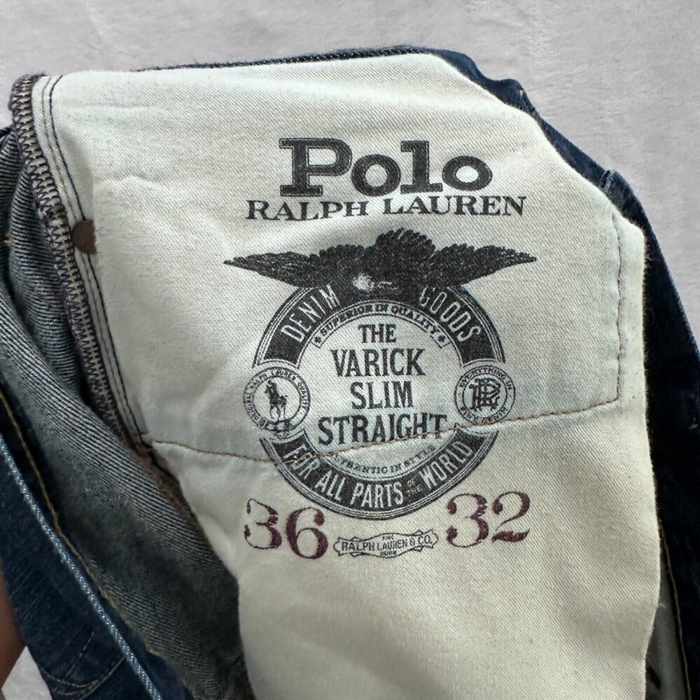 Polo by Ralph Lauren Men’s Slim Straight Jeans - Dark Blue Denim - Picture 2 of 13